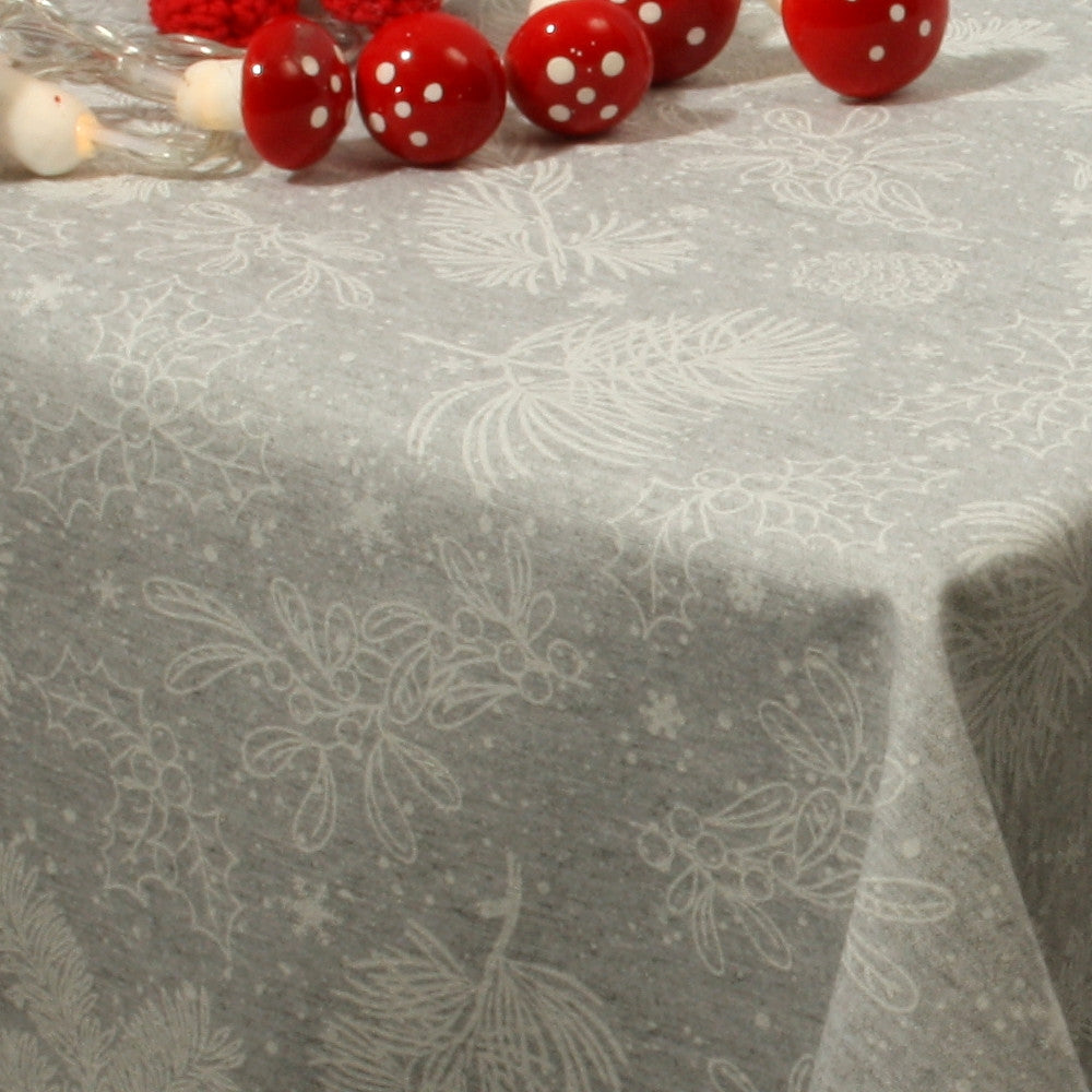 Juledug - Jule filigran, akryldug i lys grå