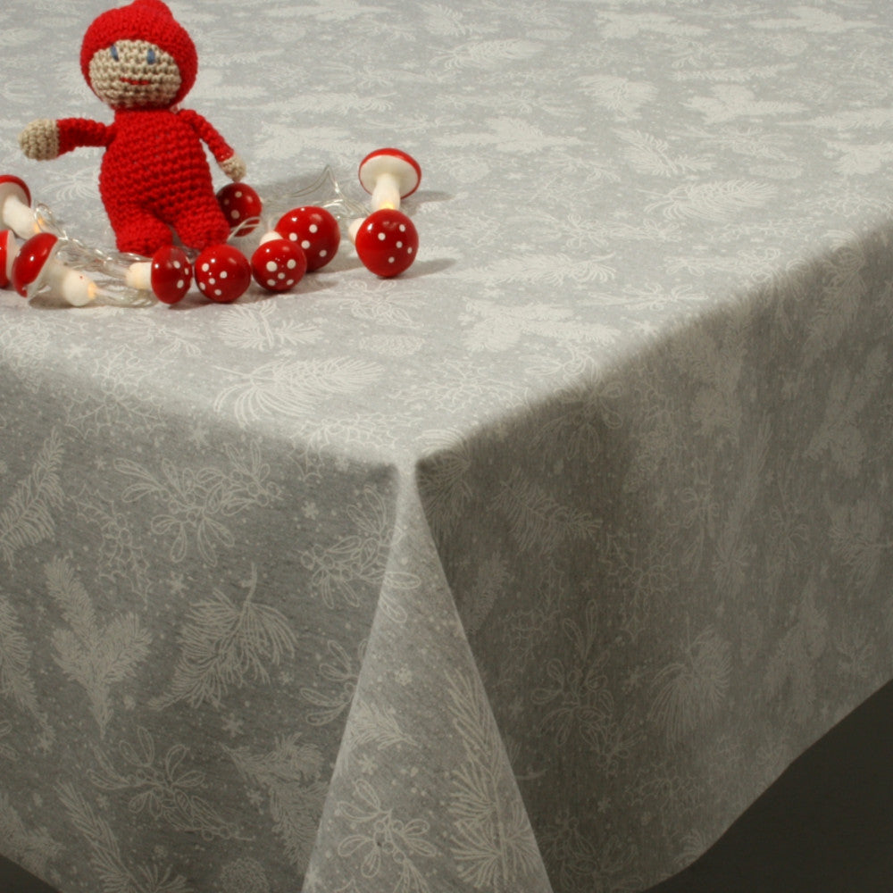 Juledug - Jule filigran, akryldug i lys grå