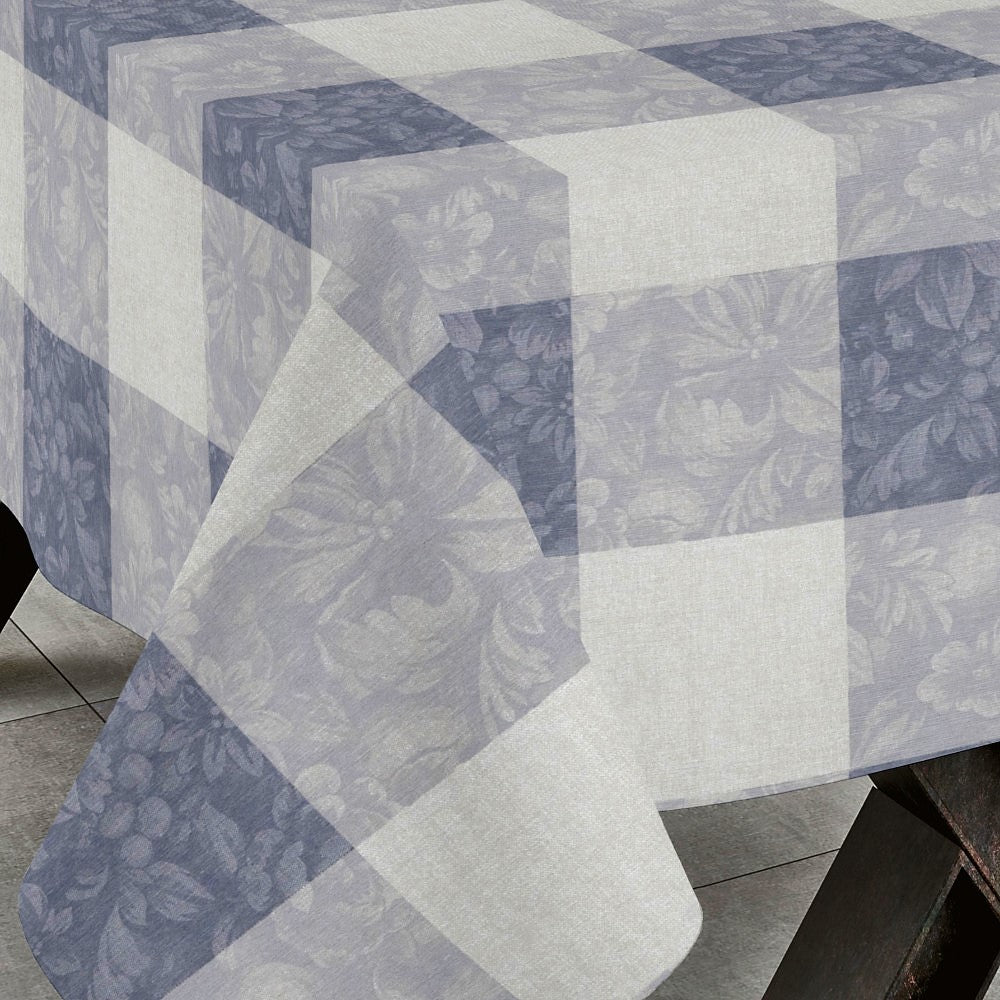 Millet Gris - Akryldug Chrysantemum i kvadrater grå