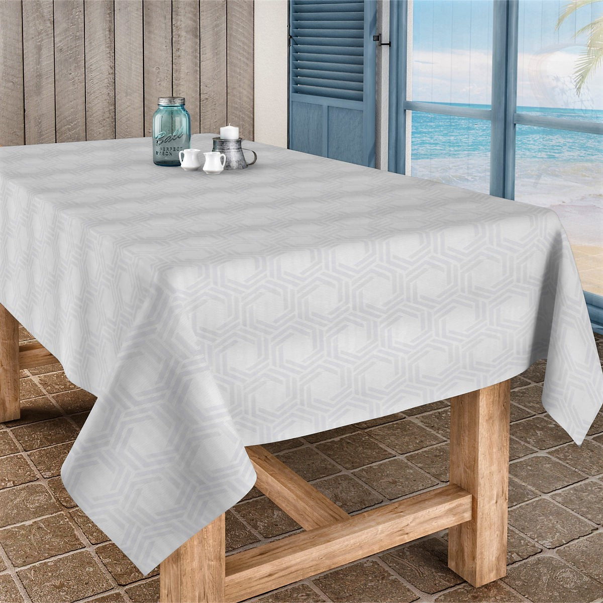 Modigliani Blanco, jacquard vævet akryldug, 180 cm bred