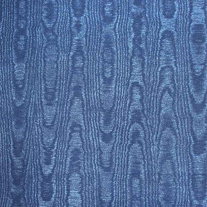 Blå akryldug med flot trælook, 160 cm bred