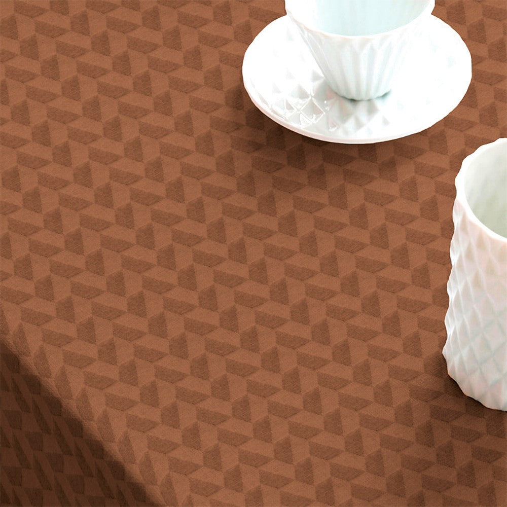 Oslo cognacfarvet 160 cm, Damaskvævet akryldug med antiskrid