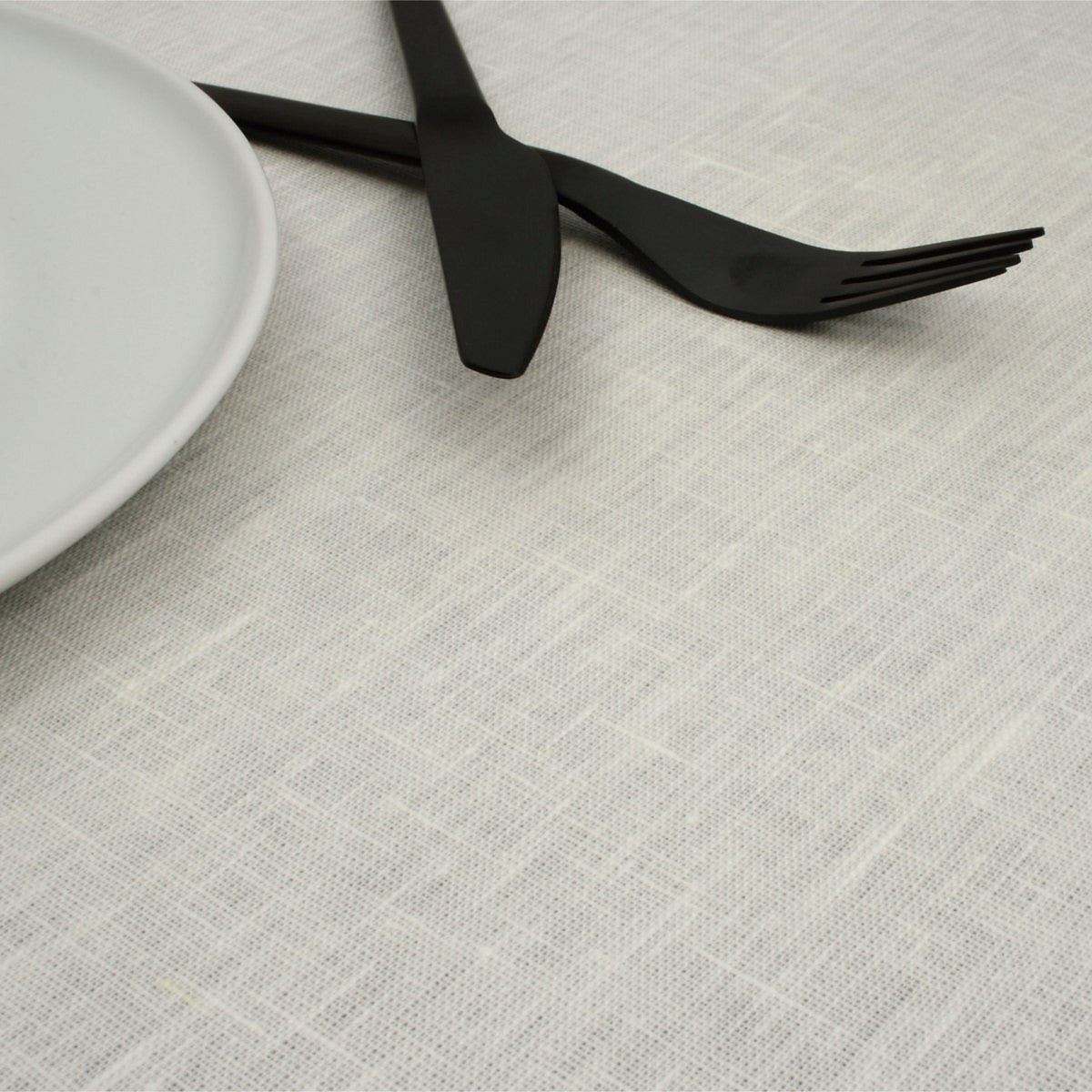 Basic Linen Hvid - Hørdug med akrylbelægning, 100% hør