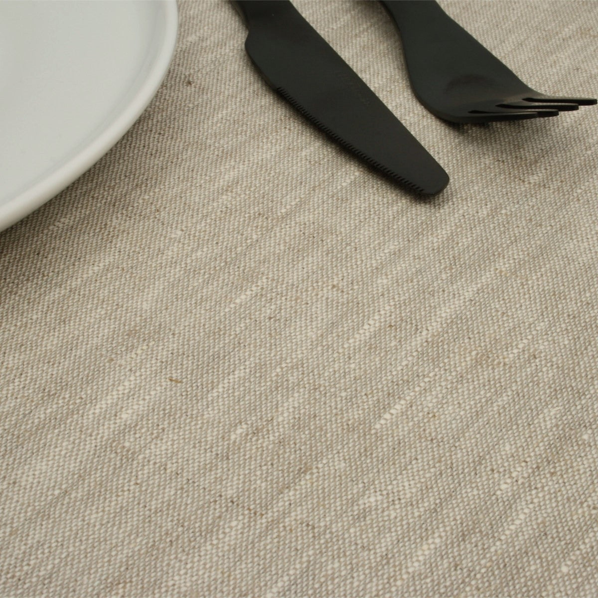 Basic Linen Sand - Hørdug med akrylbelægning, 100% hør