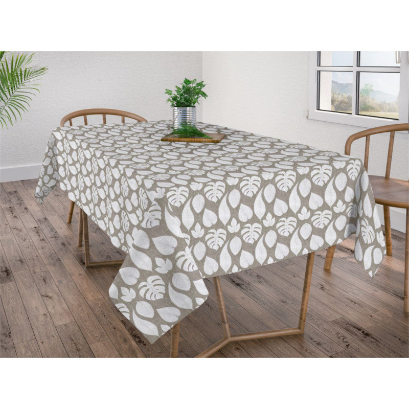 Velez - Akryldug med hvide blade, 180 cm bred