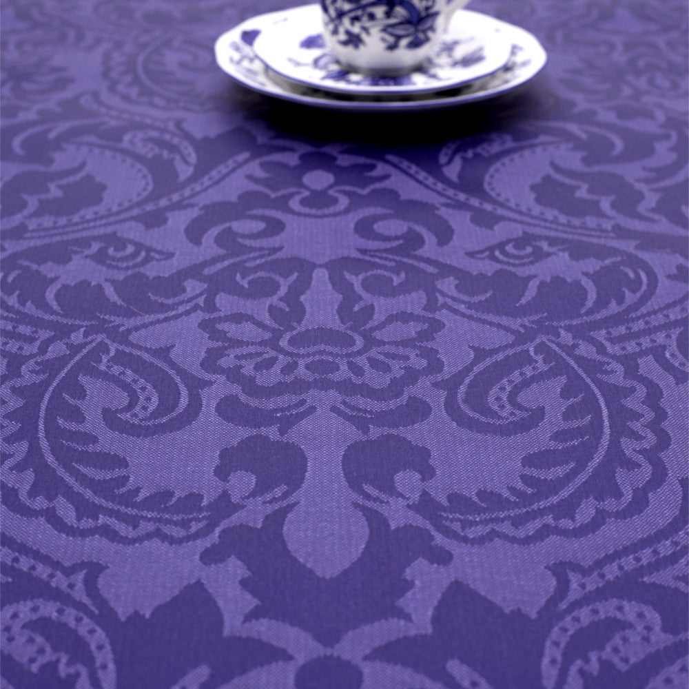 Visconti Jacquard Blue - Vævet akryldug med flot klassisk mønster - 160 cm bred