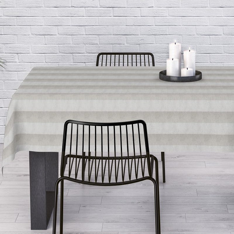 Welss Lino beige, jacquard vævet akryldug, 140 cm bred