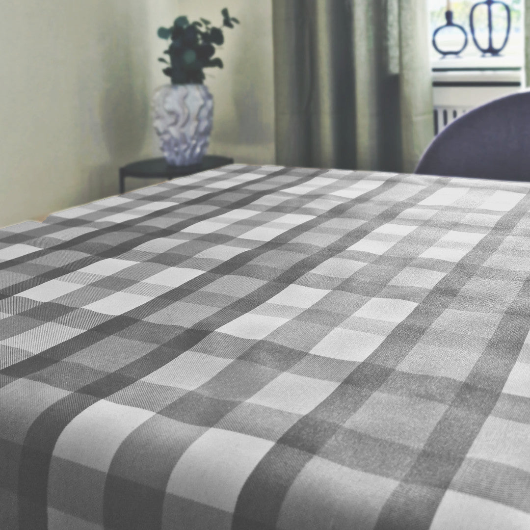 Alistair Grå - Akryldug med tern