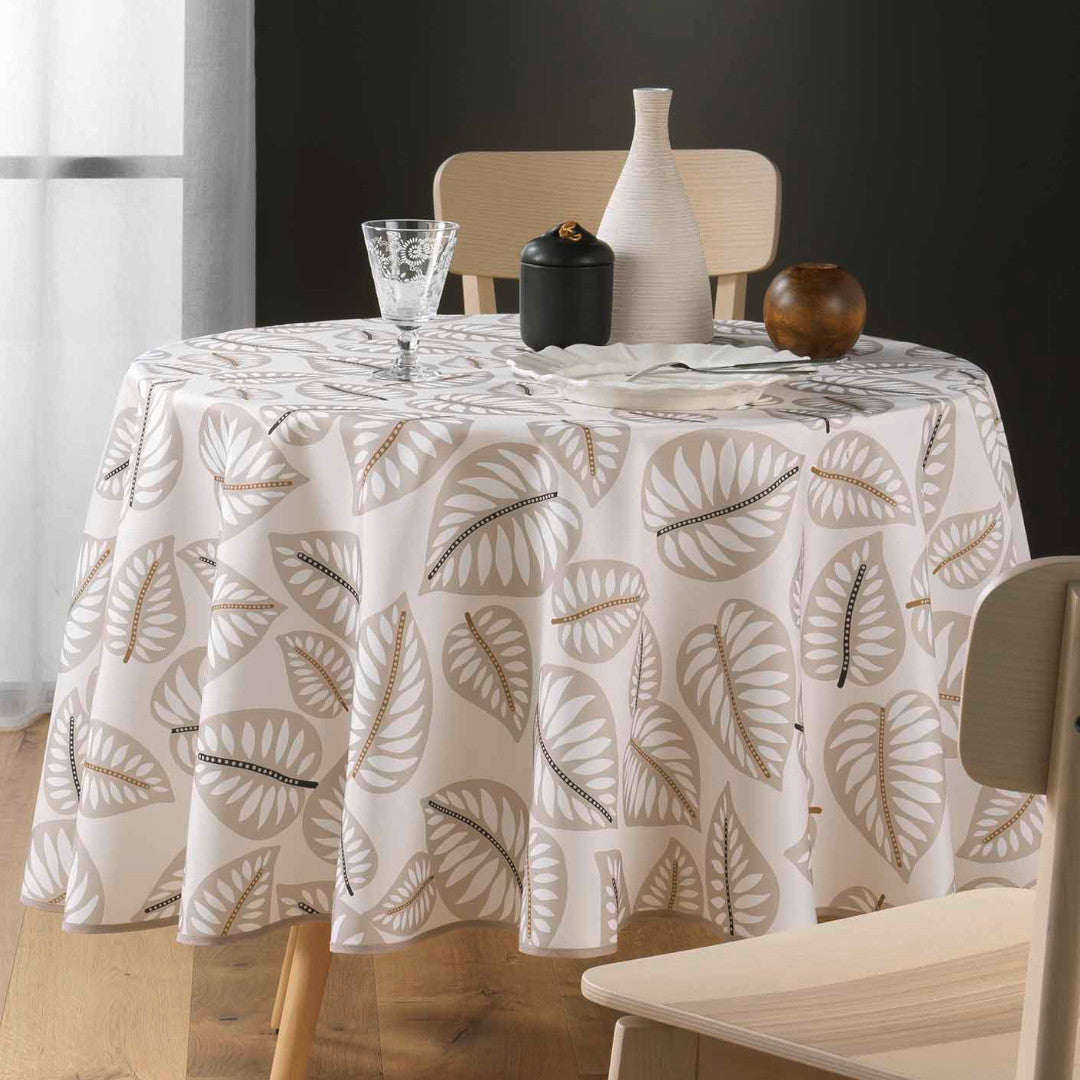 Alma Natural Ø 180 cm, rund dug med anti-plet