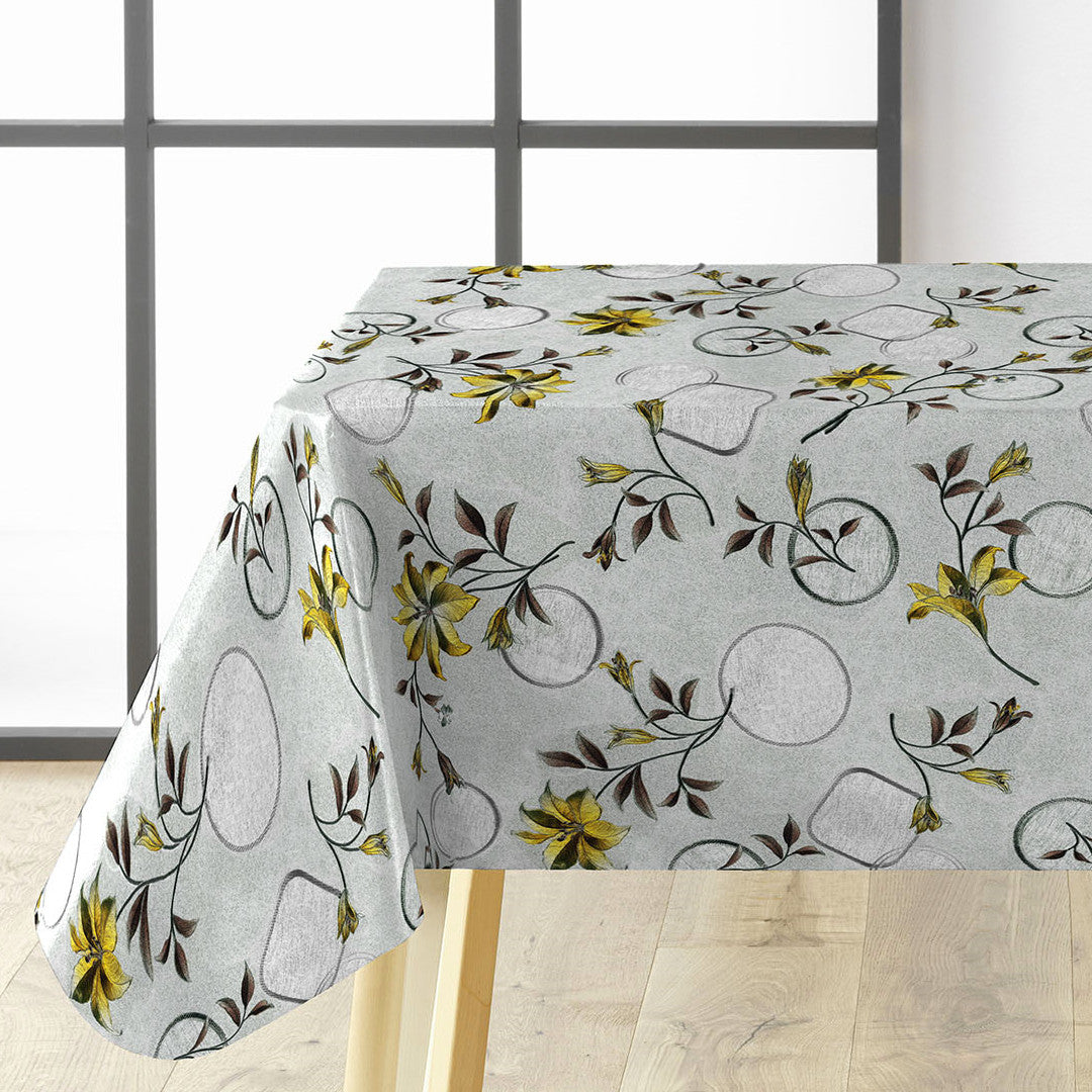 Altea Metallic Yellow voksdug med sølvfarvet bund og julestjerner