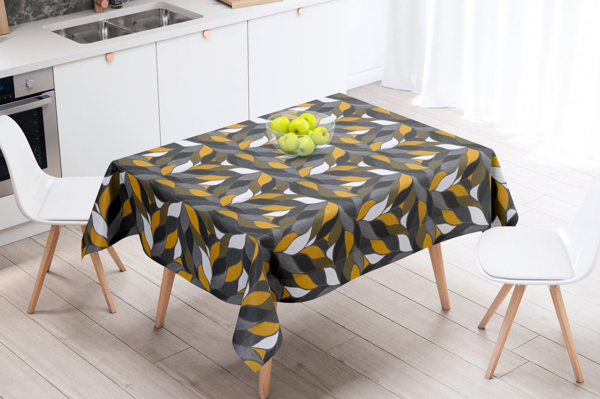 Amaya Grå - Akryldug med flot bladmotiv - 155 cm bred