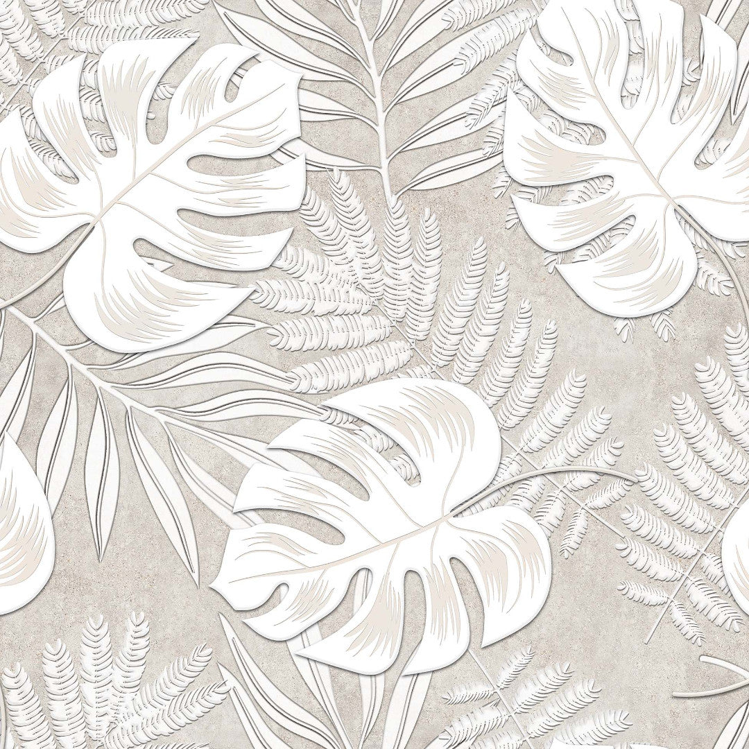 Amber Luxury, Sand - Voksdug med tropiske blade