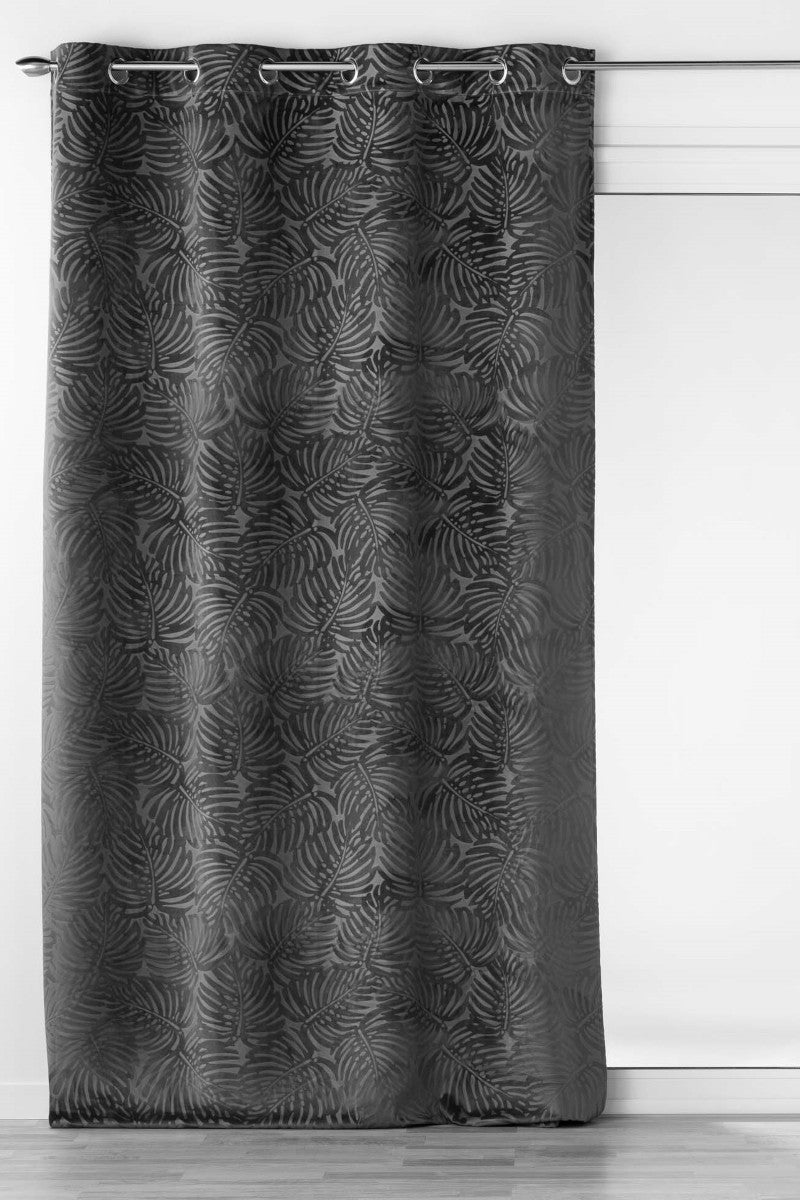 Analia Præget Velour Antracit – Mørklægningsgardin 140 x 240 cm
