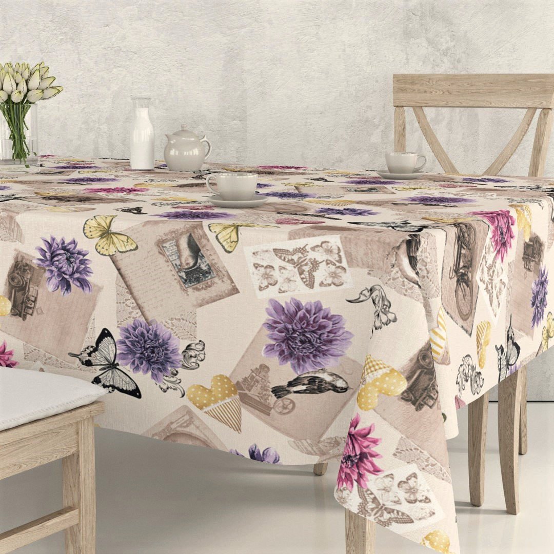 Antique lilla - Romantisk akryldug lys beige