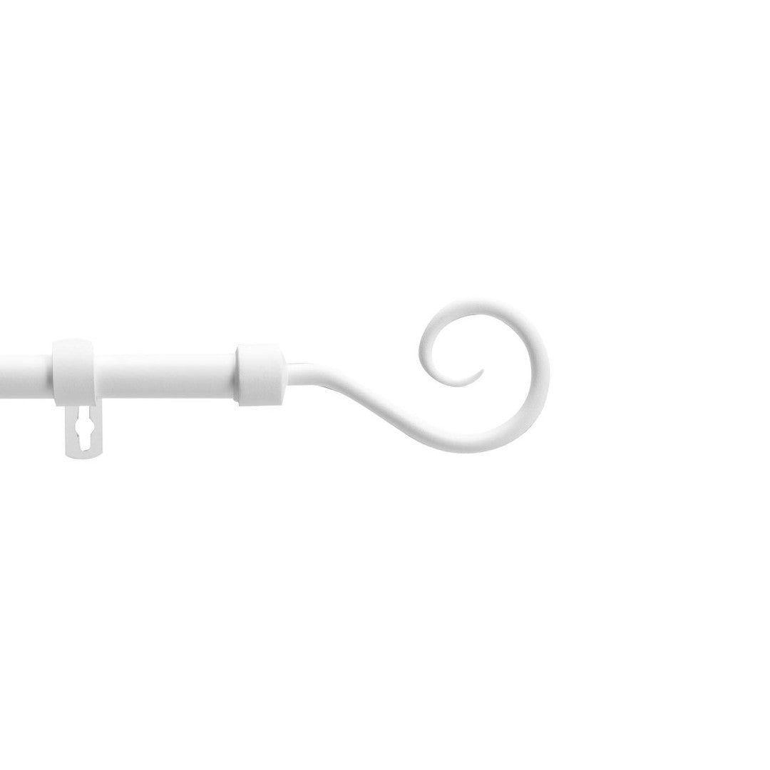 Arabesque Hvid – Justerbar Gardinstang 120–210 cm