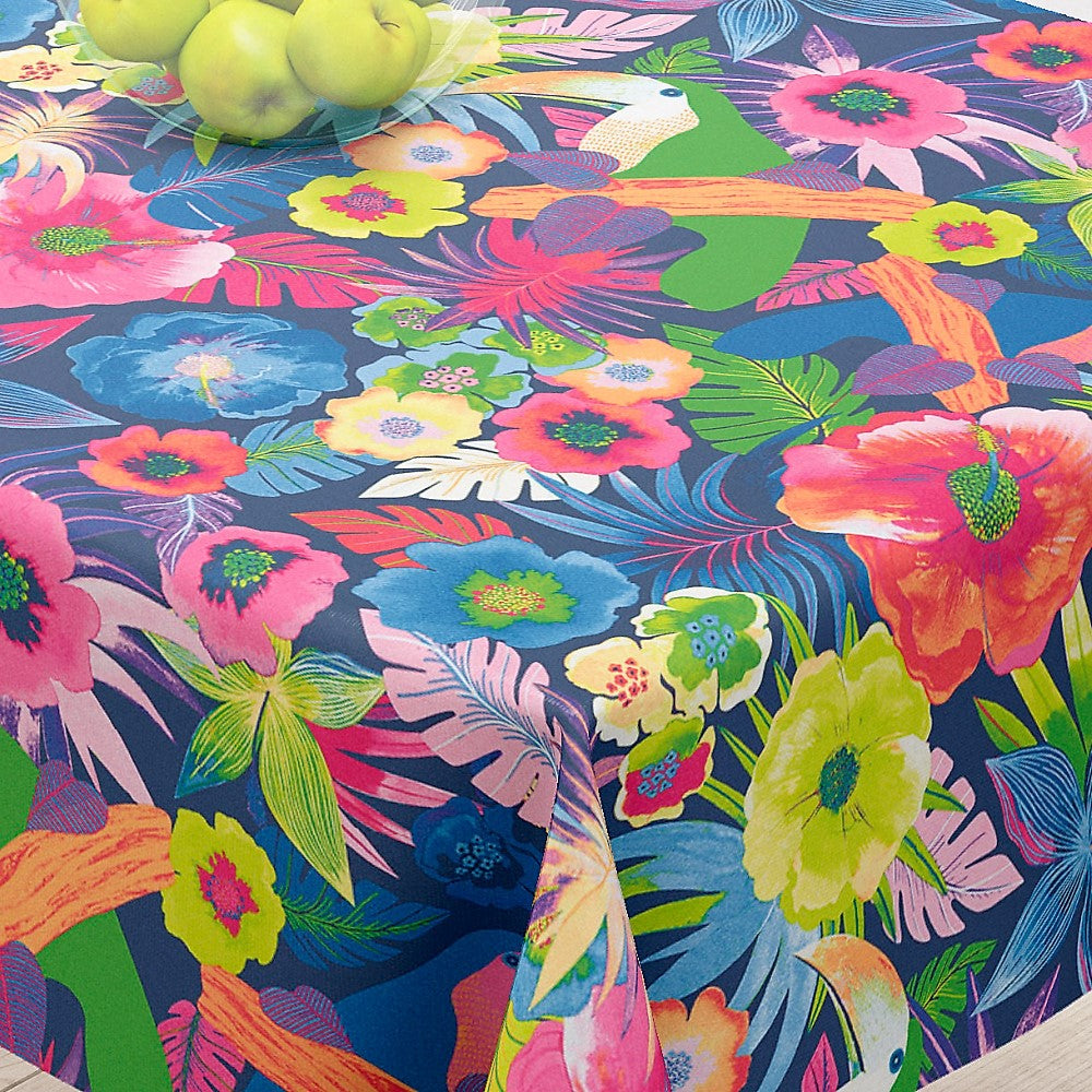 Araca Marine - Akryldug med store flotte blomster - 155 cm bred