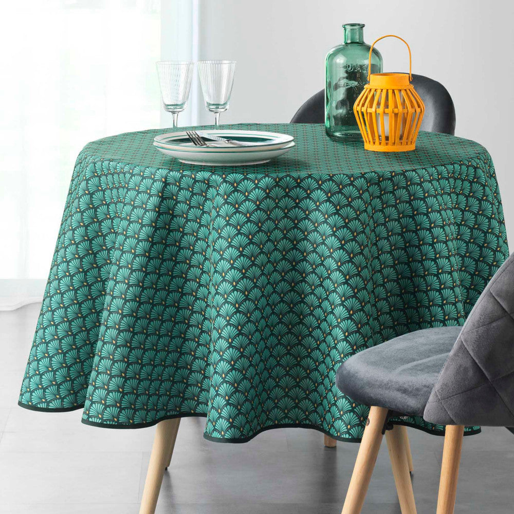 Artchic Green Ø 180 cm, rund dug med anti-plet