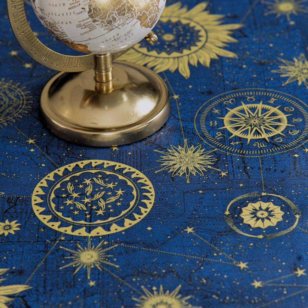 Astra Blå – Voksdug med stjernehimmel i guld