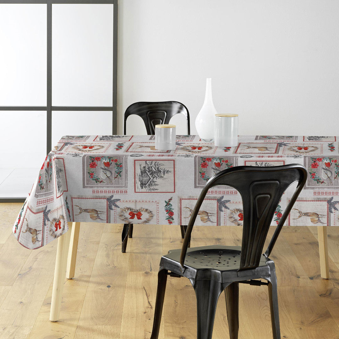 Julevoksdug med vintermotiver i hyggelig bordopstilling