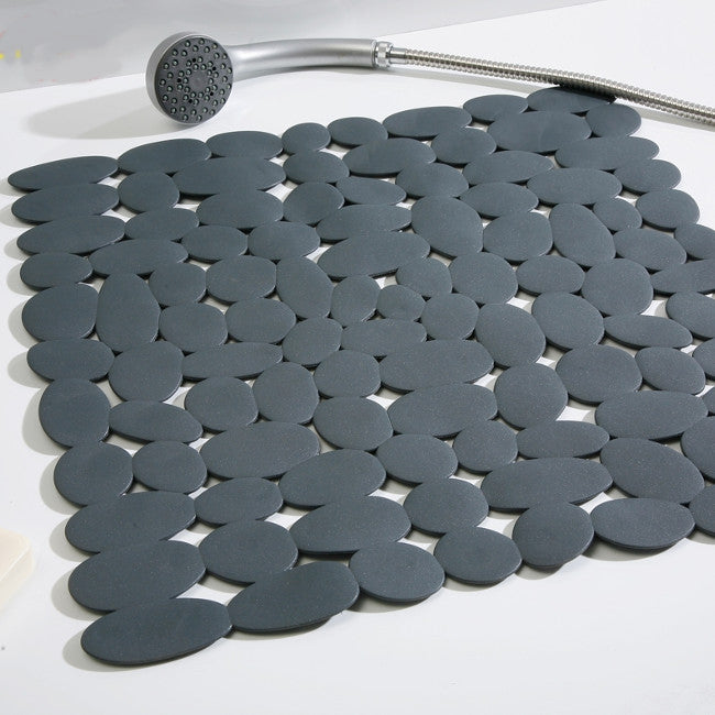 Skridsikker bademåtte med sugekopper - Marathon 53 x 53 cm, mørk grå