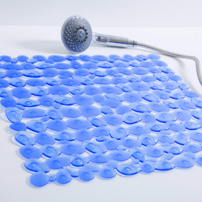 Skridsikker bademåtte med sugekopper - Riverstone 52 x 52 cm, lys blå