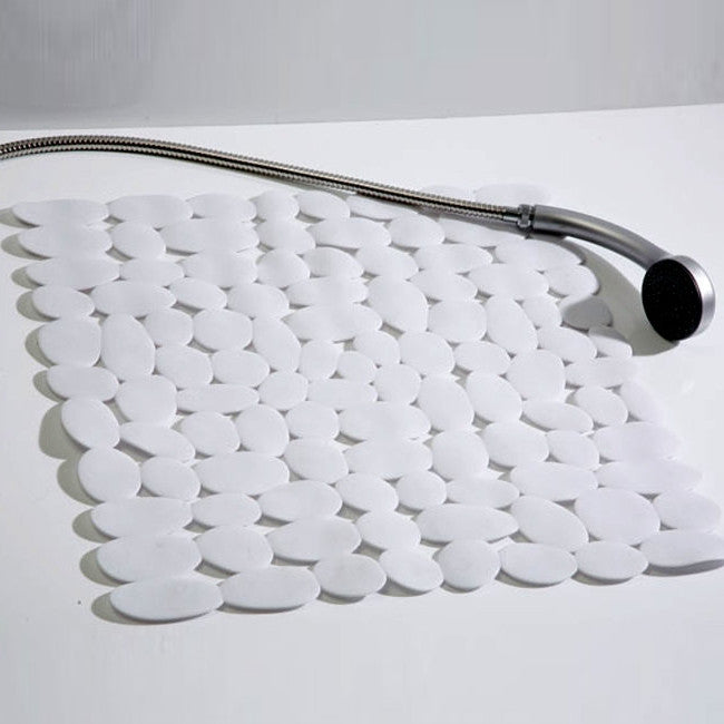 Skridsikker bademåtte med sugekopper - Marathon 53 x 53 cm, hvid