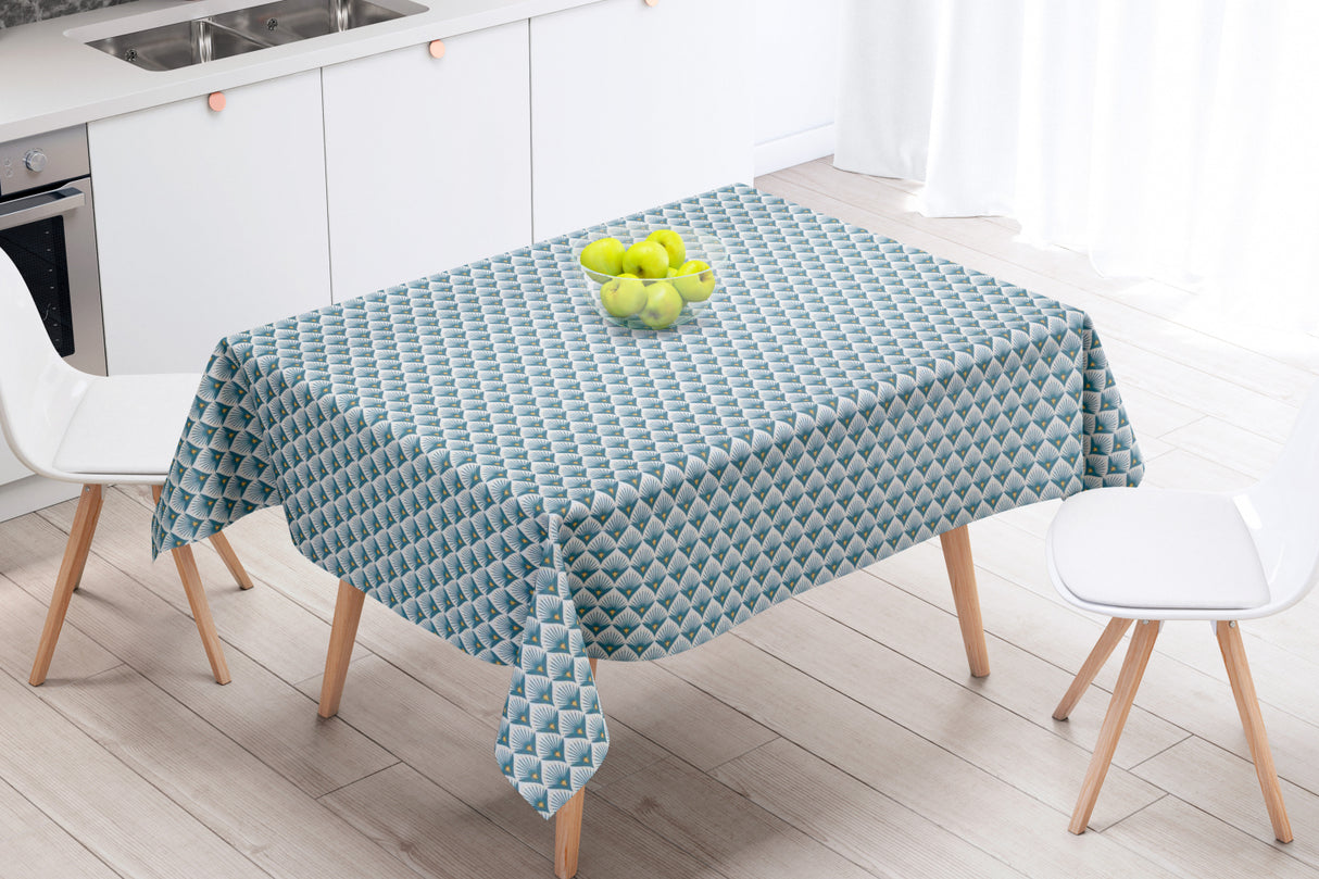 Baker Blå - Akryldug med flot grafisk motiv - 155 cm bred