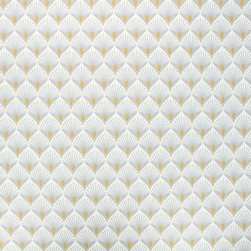 Baker Naturel - Akryldug med flot grafisk motiv, 155 cm bred