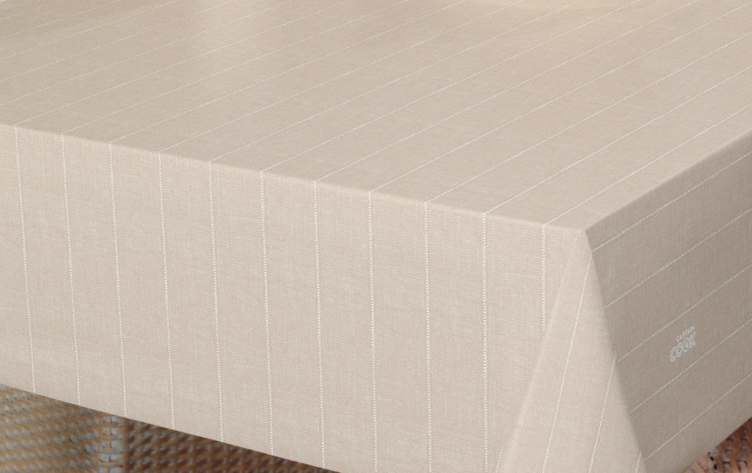 Balance Cake - 160 cm bred voksdug med stribet mønster i beige