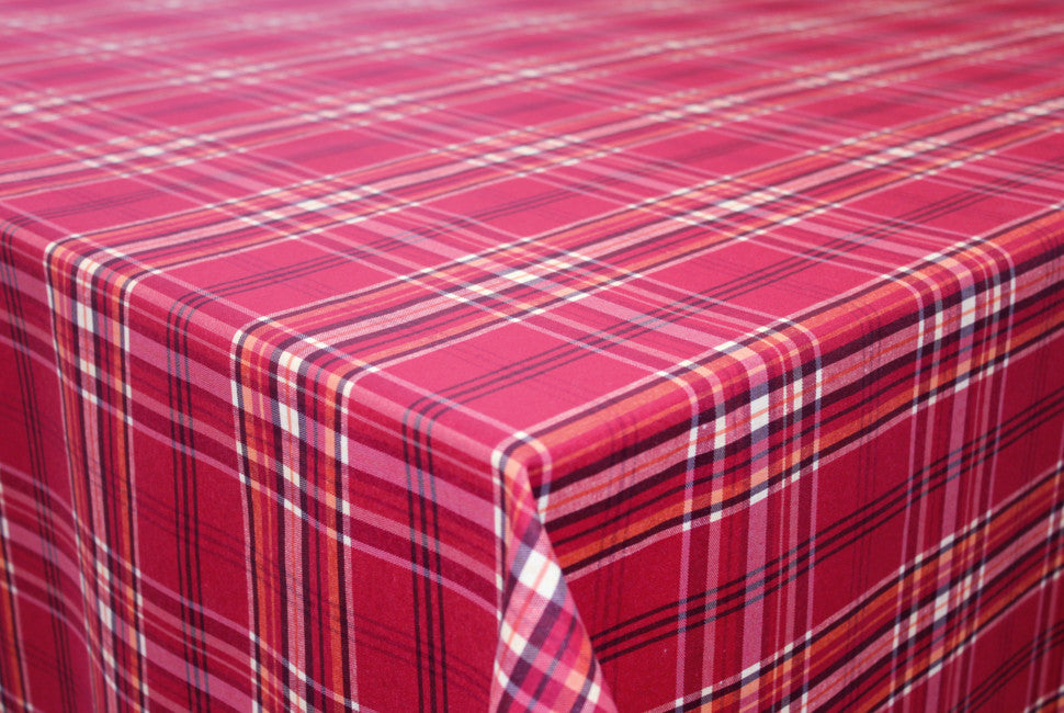 Basquiat rød, 140 cm bred ternet akryldug