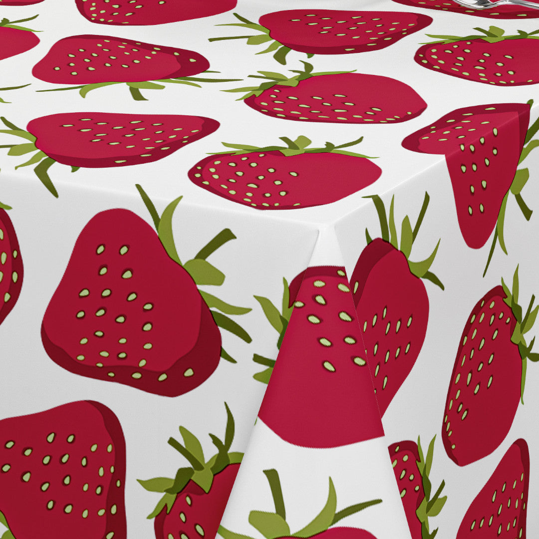 Berry Bliss - Voksdug med jordbærmotiv, hjørne