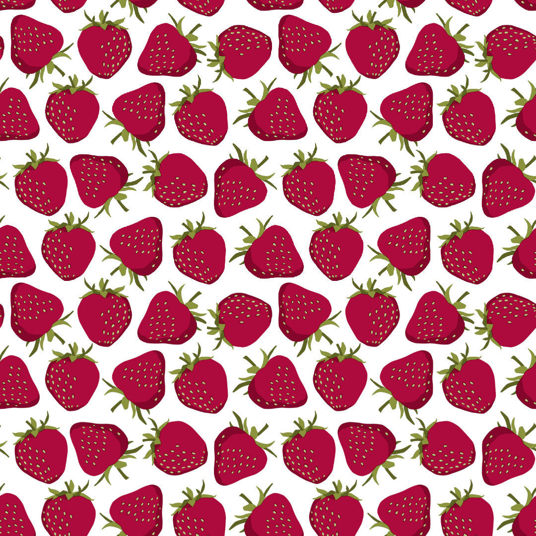 Berry Bliss - Voksdug med jordbærmotiv, mønster