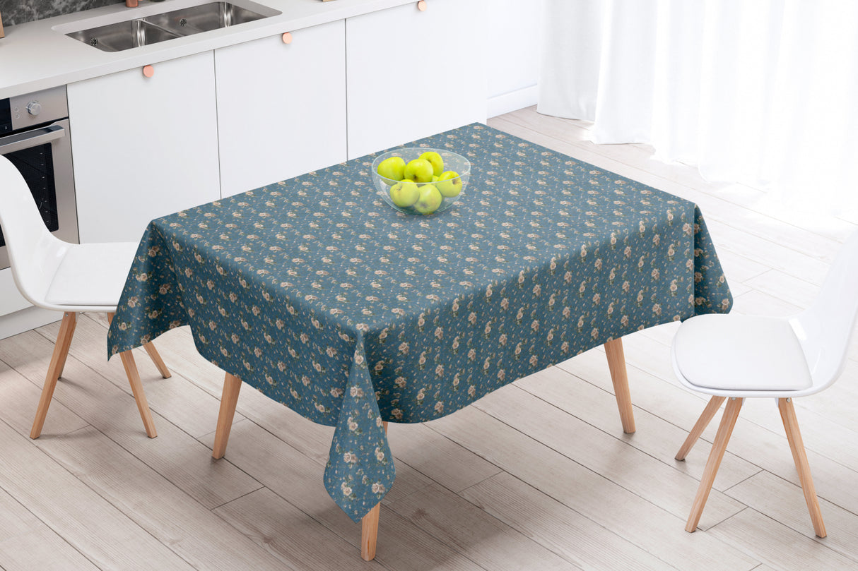 Betsy Blå - Akryldug med flotte små blomster - 155 cm bred