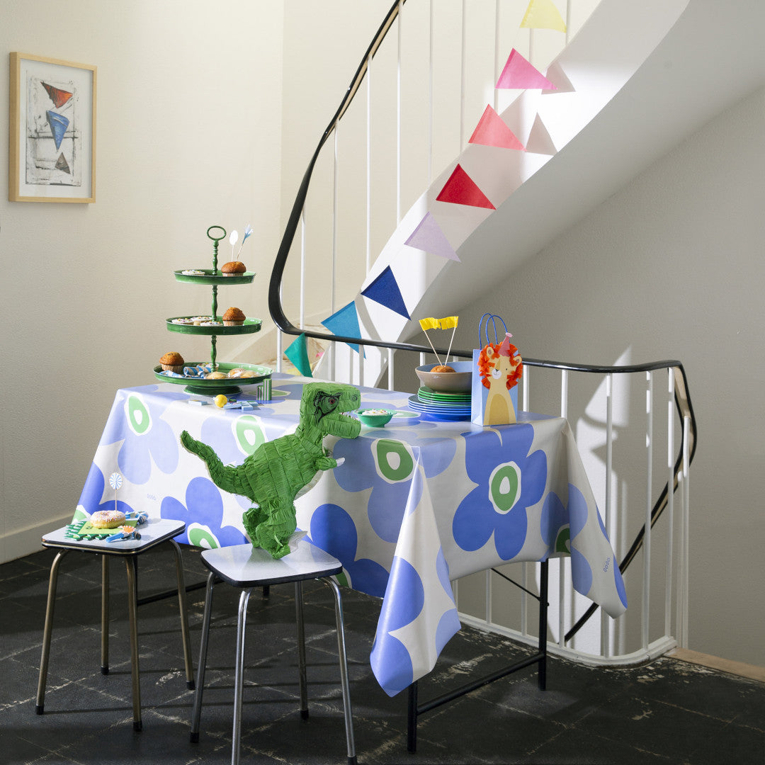 Big Flower Nautic - Lola voksdug med store blomster i blå