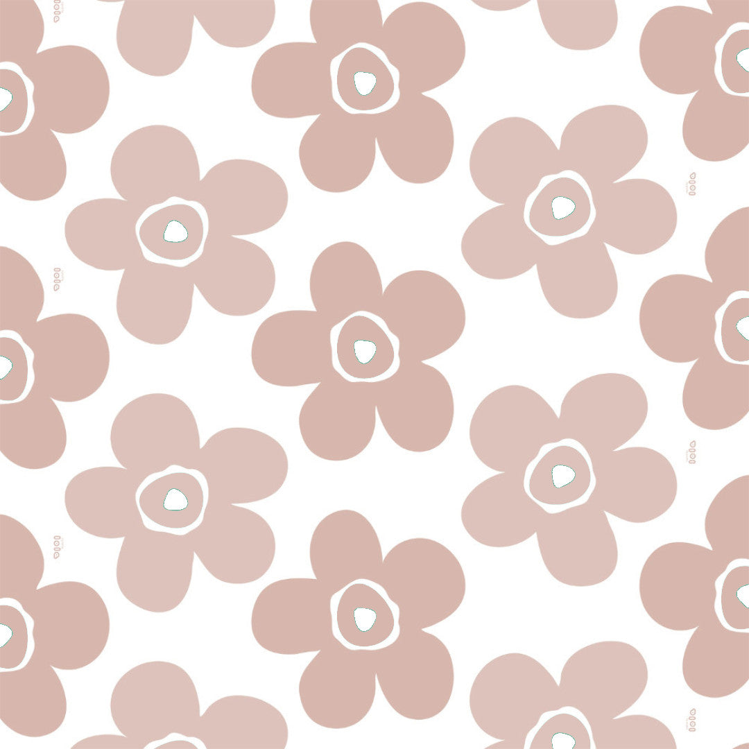 Big Flower Rosenwood - Lola voksdug med store blomster i beige