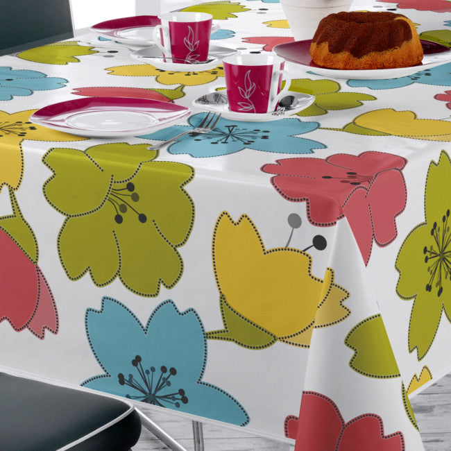 Lily Spring - voksdug med kulørte stregblomster