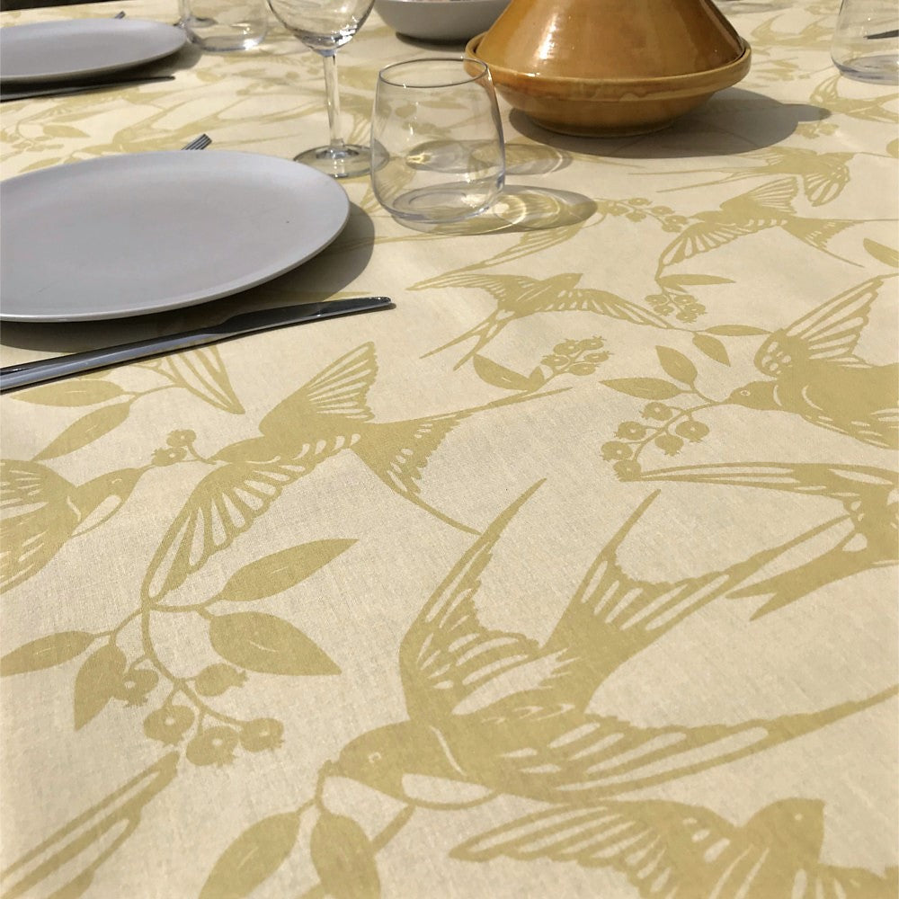 BIRDS Golden - Notes by Susanne Schjerning - akryldug med antiskrid.