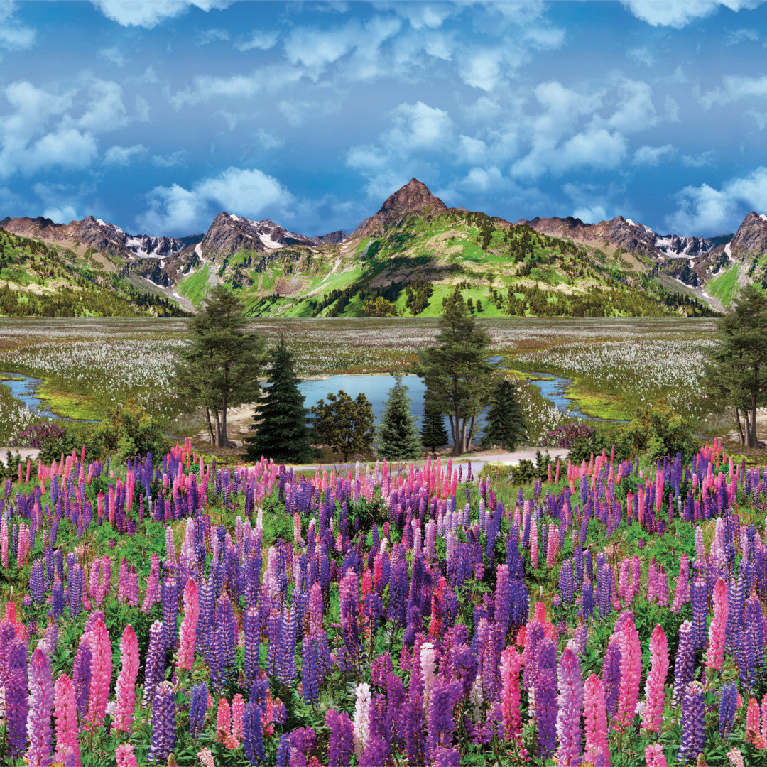 Bjergtinderne - Voksdug med smukt bjerglandskab