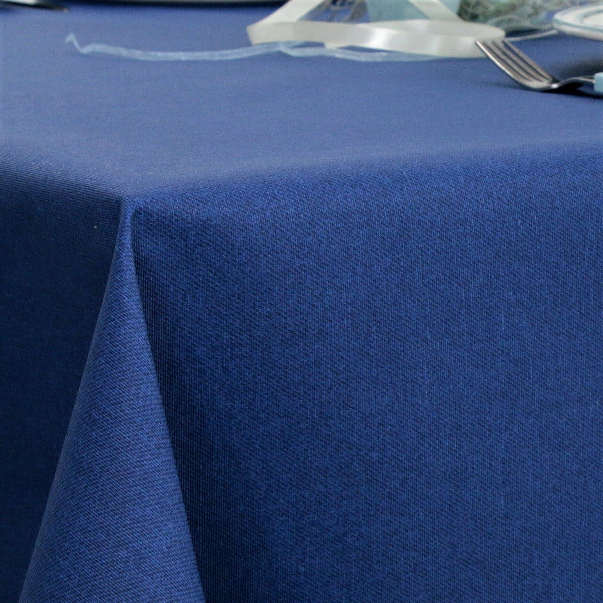 Ensfarvet akryldug blå - Dali 160 cm bred