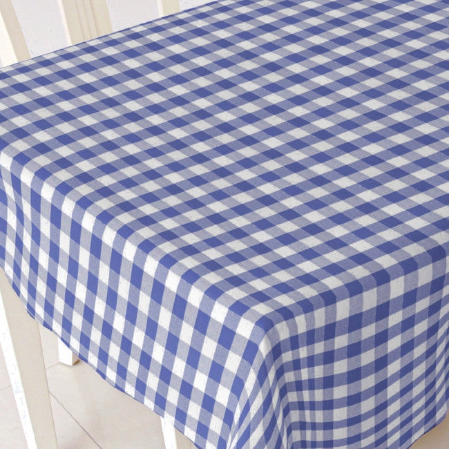 Blå hvid ternet voksdug, 140 cm bred