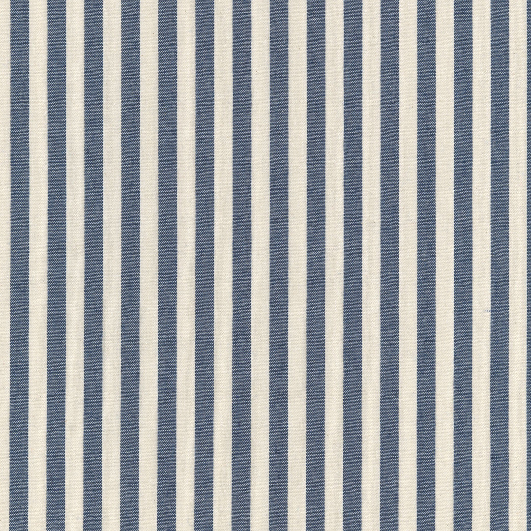 Blå Nordisk Strib – Akryldug i rustikt hørlook, mønster