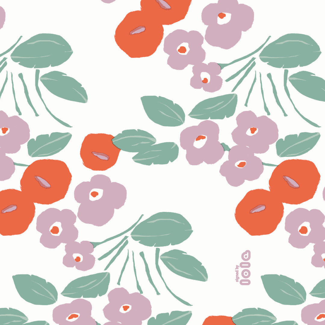 Bloom Orange - Lola voksdug med dejlige blomster