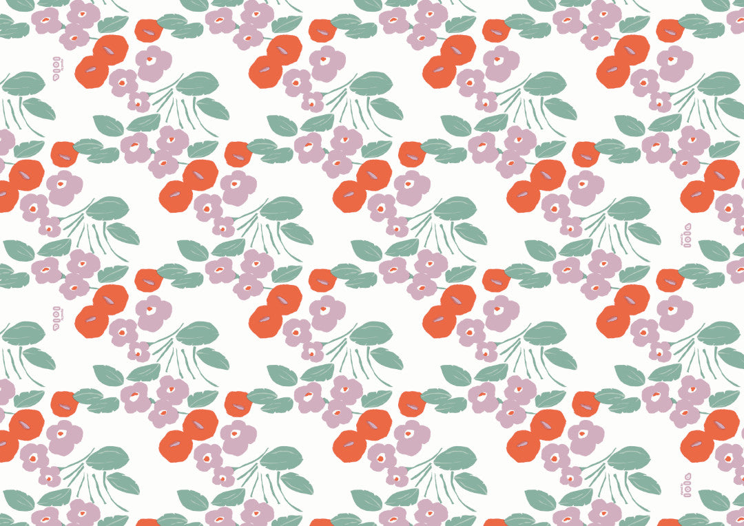 Bloom Orange - Lola voksdug med dejlige blomster