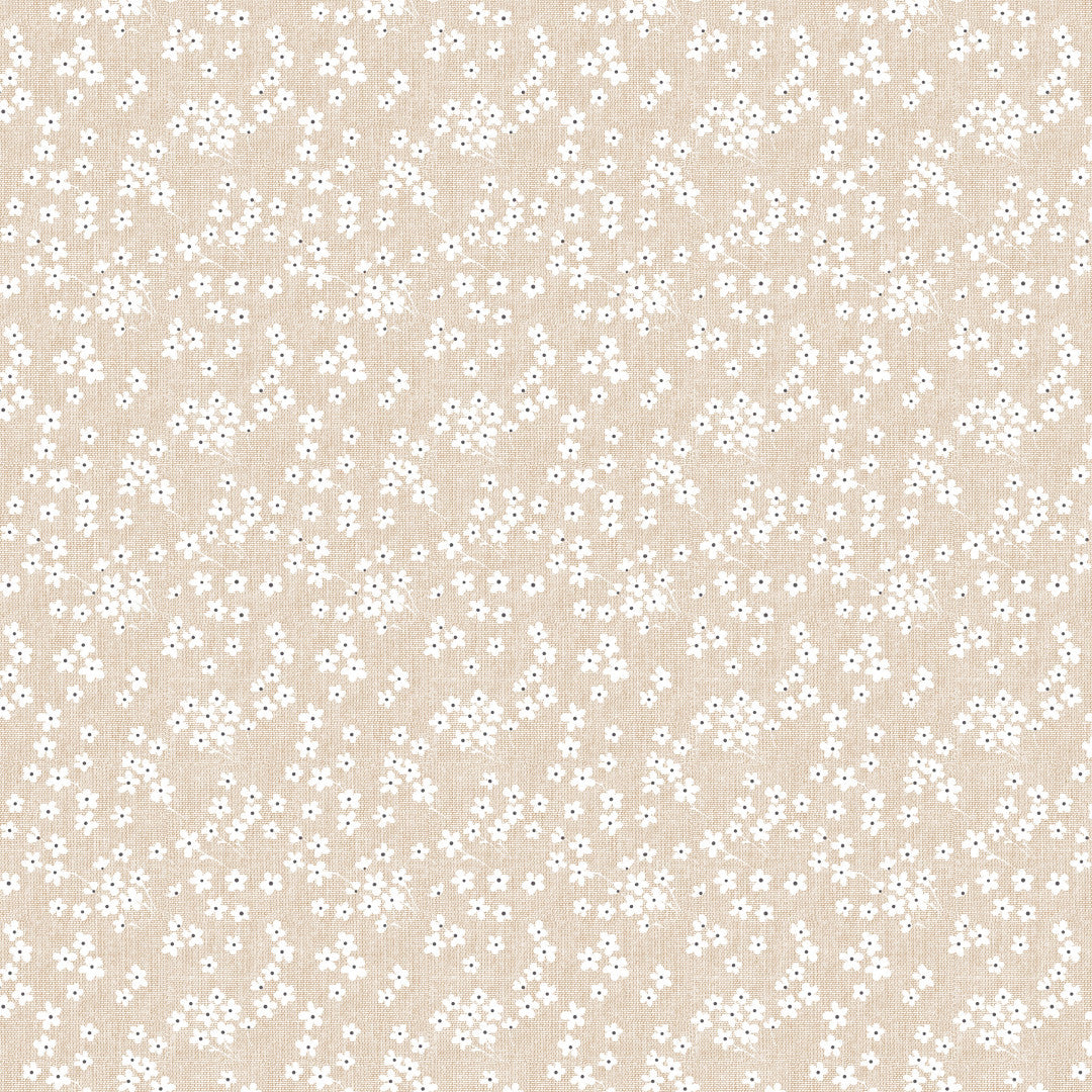 Blossom Linen – Voksdug med hørlook i lys beige