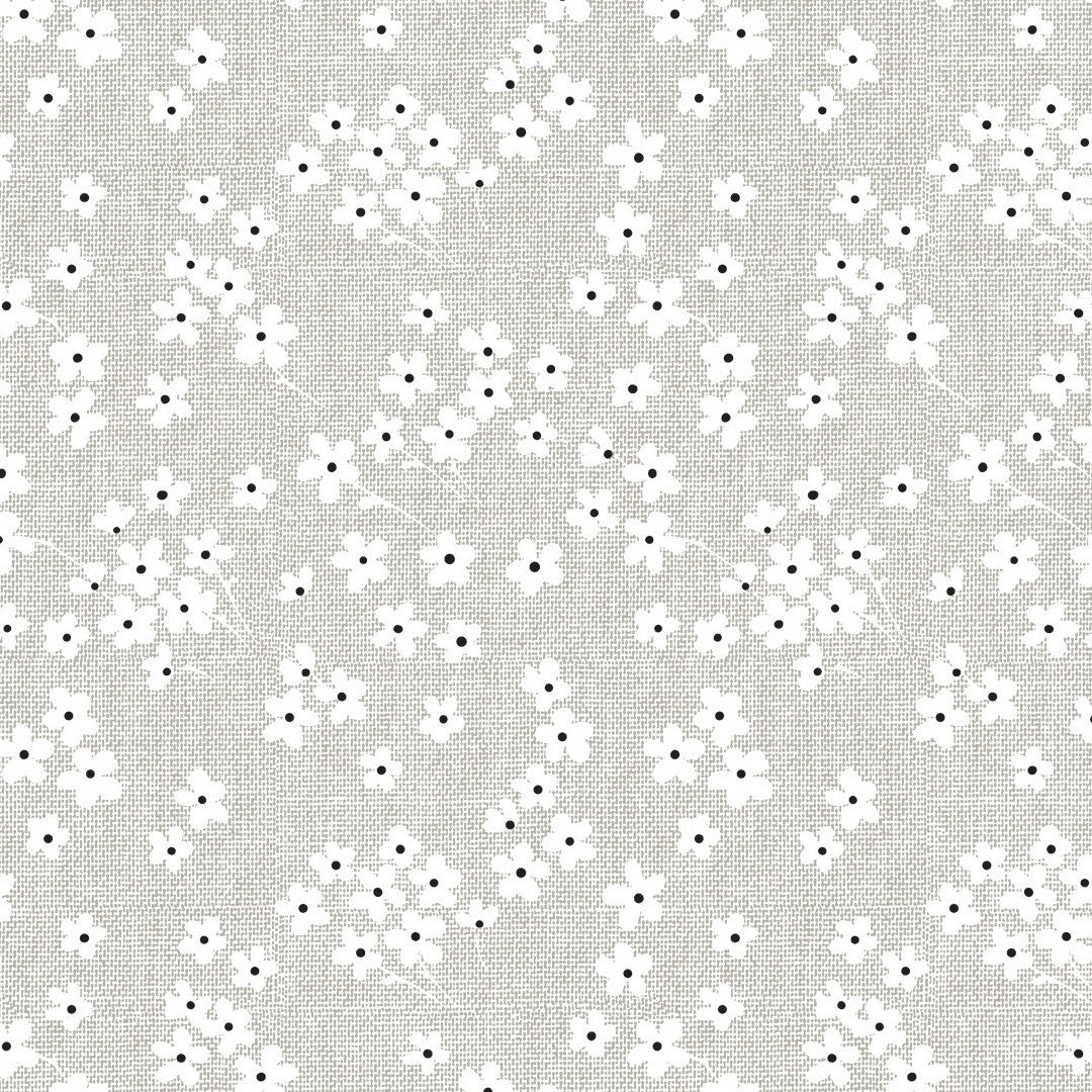 LÆNGDE: 4,0 m - Blossom Mist – Voksdug med hørlook i grå