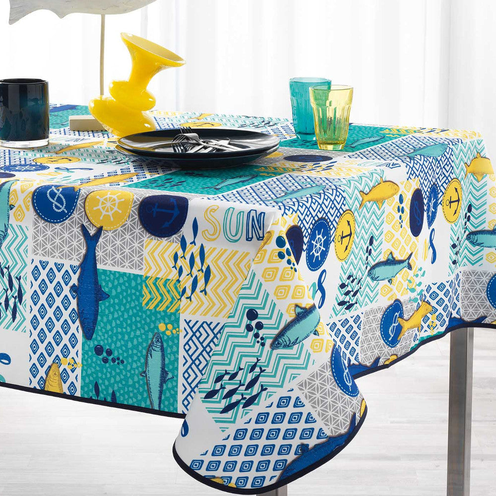 Blue Lagoon White, dug med anti-plet, 150 x 240 cm