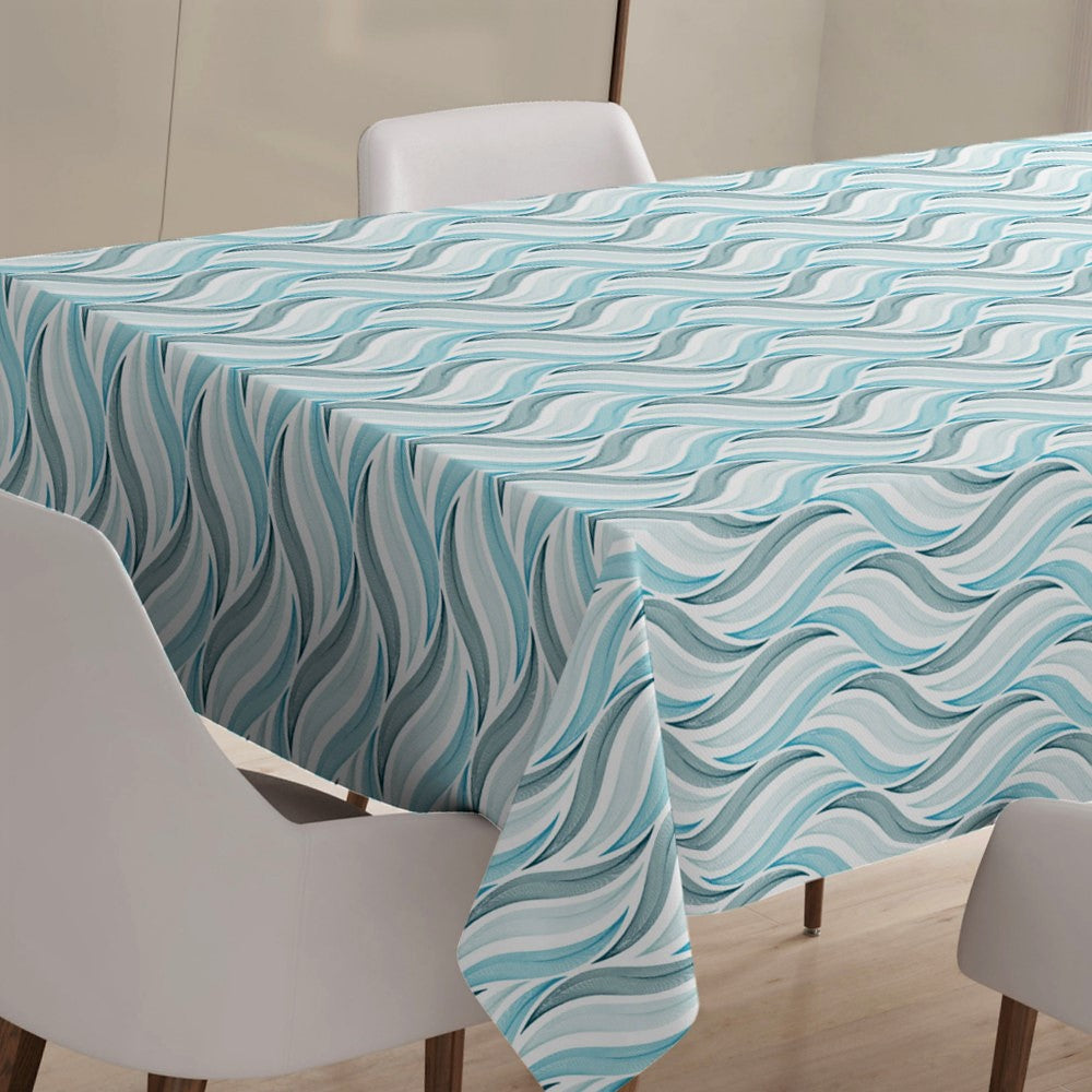 Bølgen Blå - Voksdug med grafiske bølger