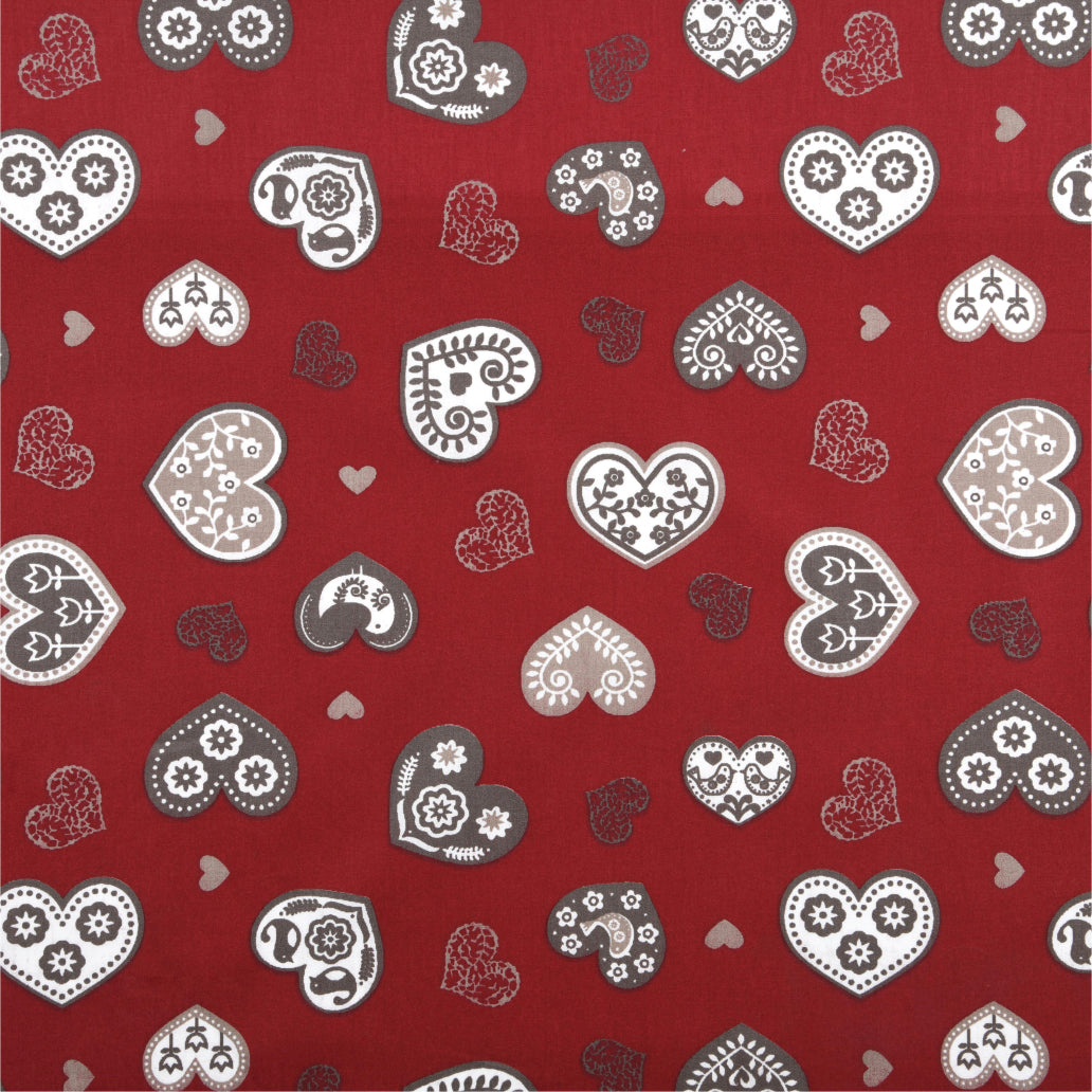 Juleakryldug i 100% bomuld - Boncoeur Rød - 155 cm bred