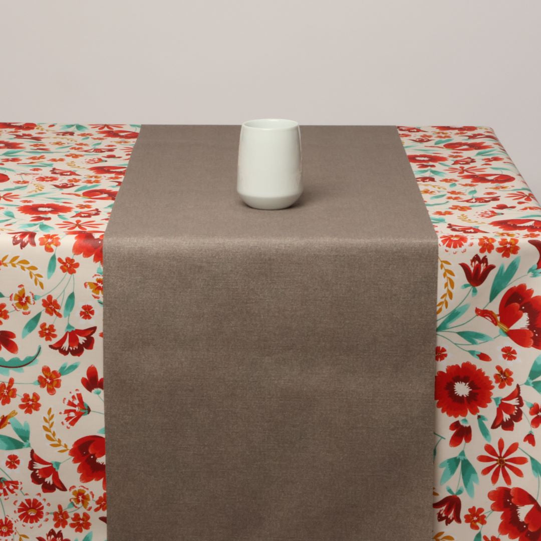 Bordløber, Dali Lys Taupe - Ensfarvet Akrylbordløber ca 40 cm bred