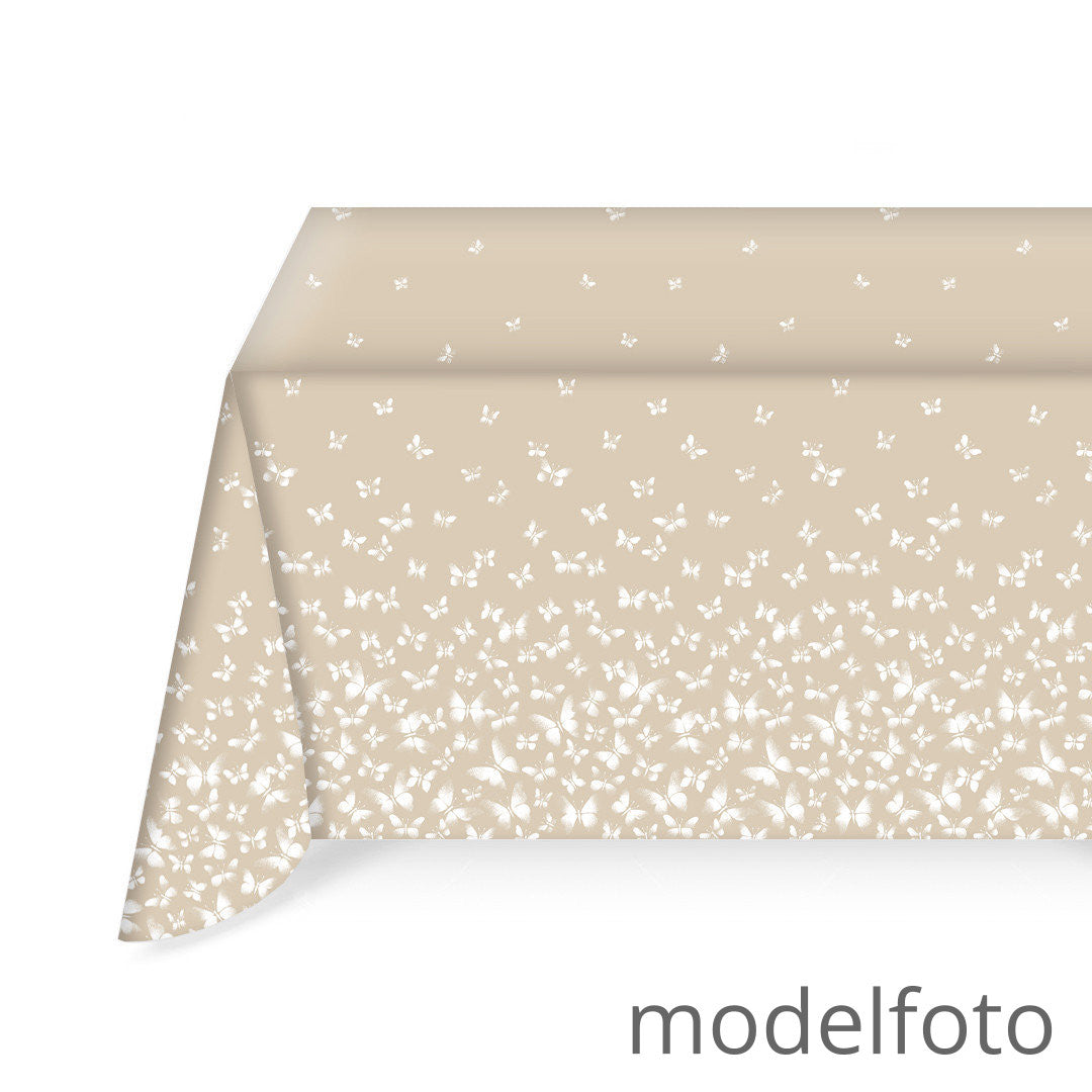 Butterfly - Akryldug hørlook med hvide sommerfugle